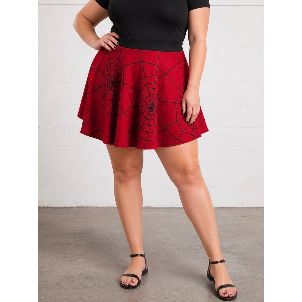 ELHOFFER Spiderweb Skater Skirt XL | Spider-Inspired | Pockets | Made in USA